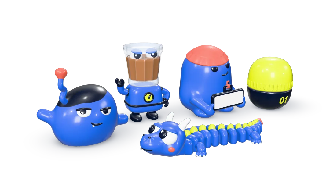 The Series 01 toys together on a print bed