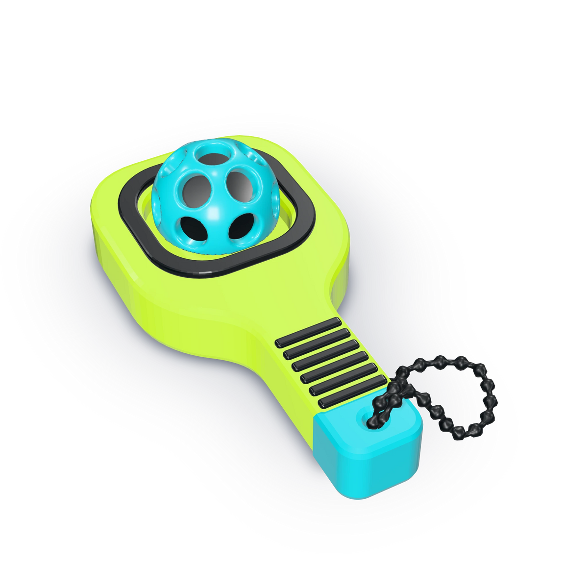 Padel clicker in lime, front three-quarter view