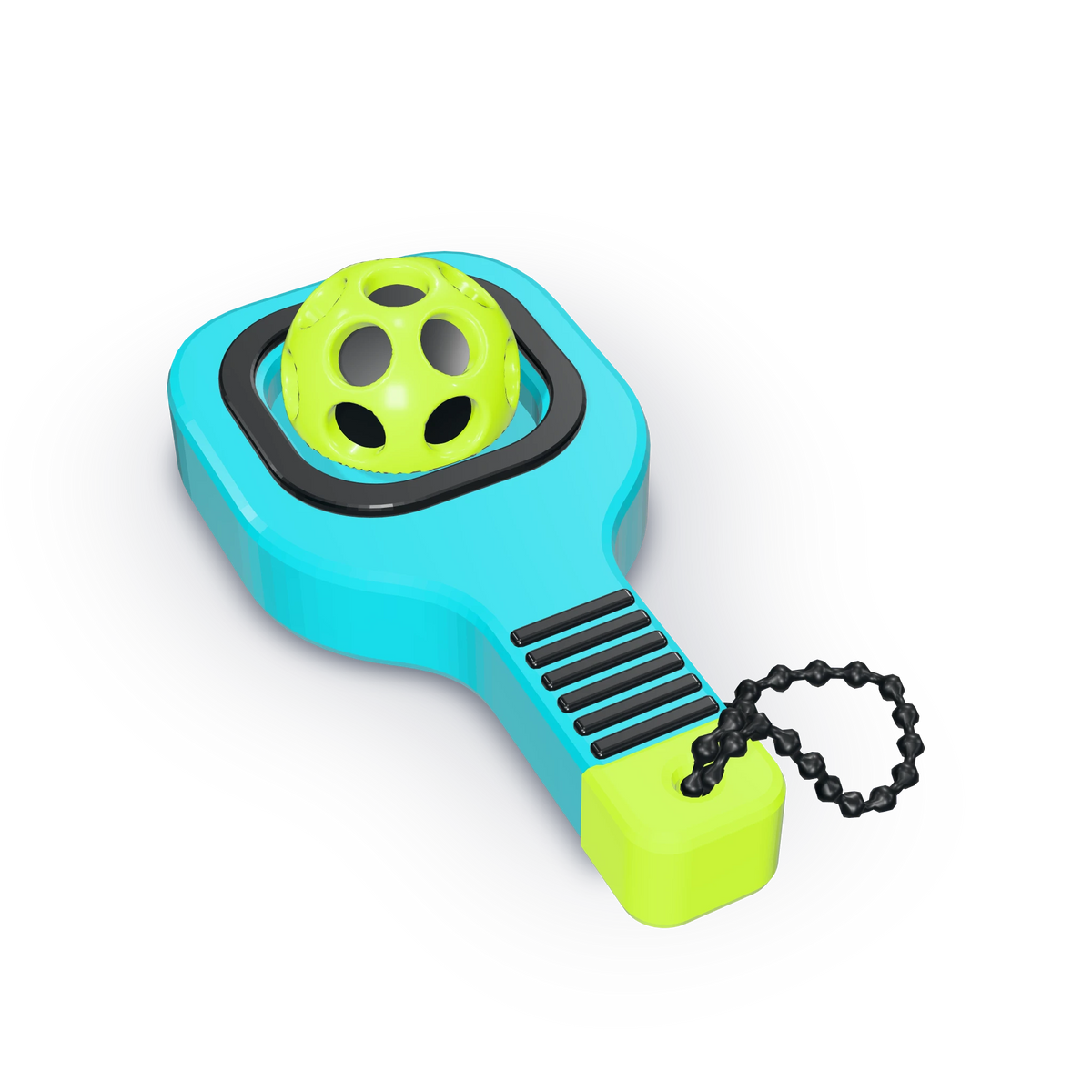 Padel clicker in teal, front three-quarter view